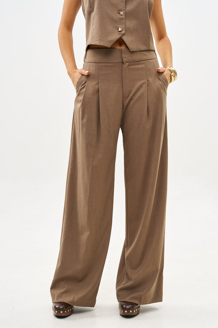 SANDRA CHOCOLATE BROWN CLASSIC PANTS
