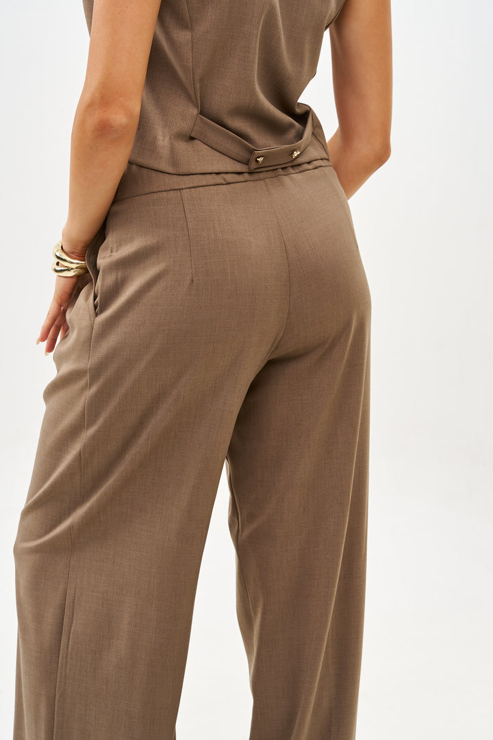 SANDRA CHOCOLATE BROWN CLASSIC PANTS
