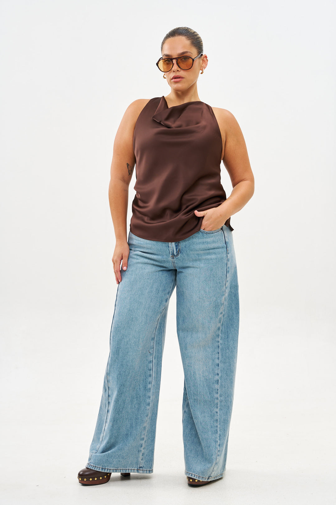 ALEXA CHOCOLATE BROWN TOP