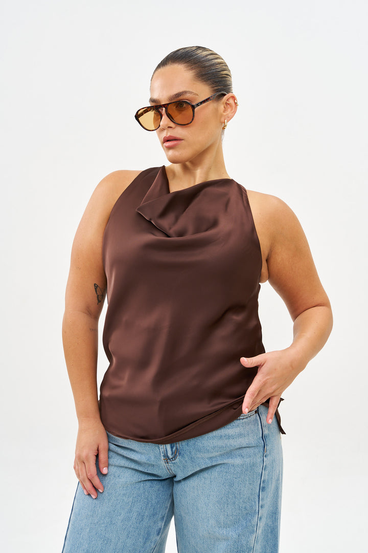 ALEXA CHOCOLATE BROWN TOP