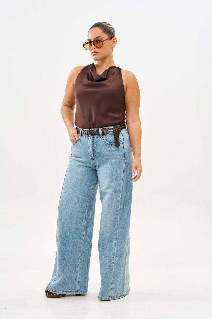 ALEXA CHOCOLATE BROWN TOP