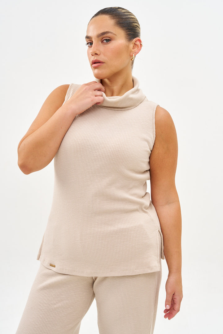 NOA KNIT SAND TOP