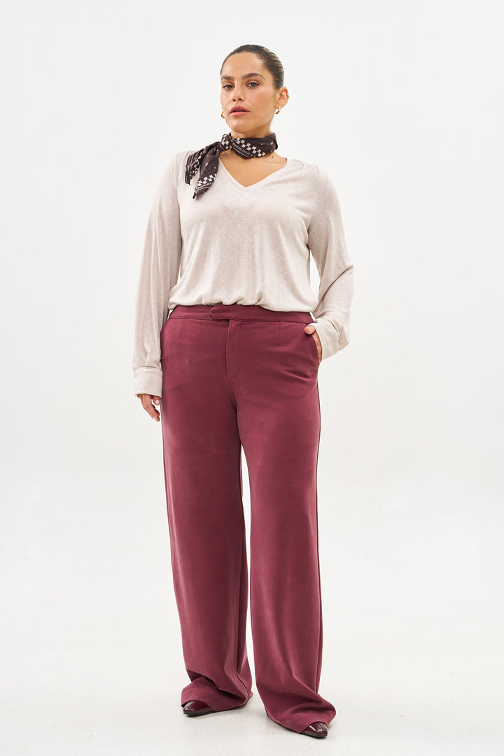 JERSEY BURGUNDY PANTS