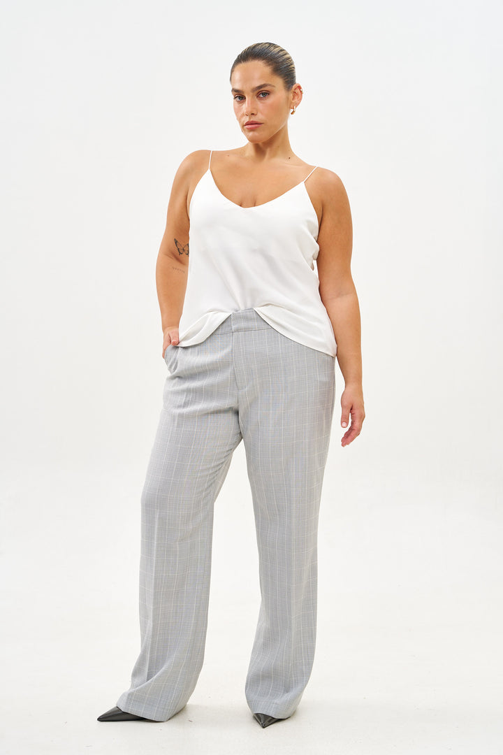 TYRA GREY PLAID PANTS