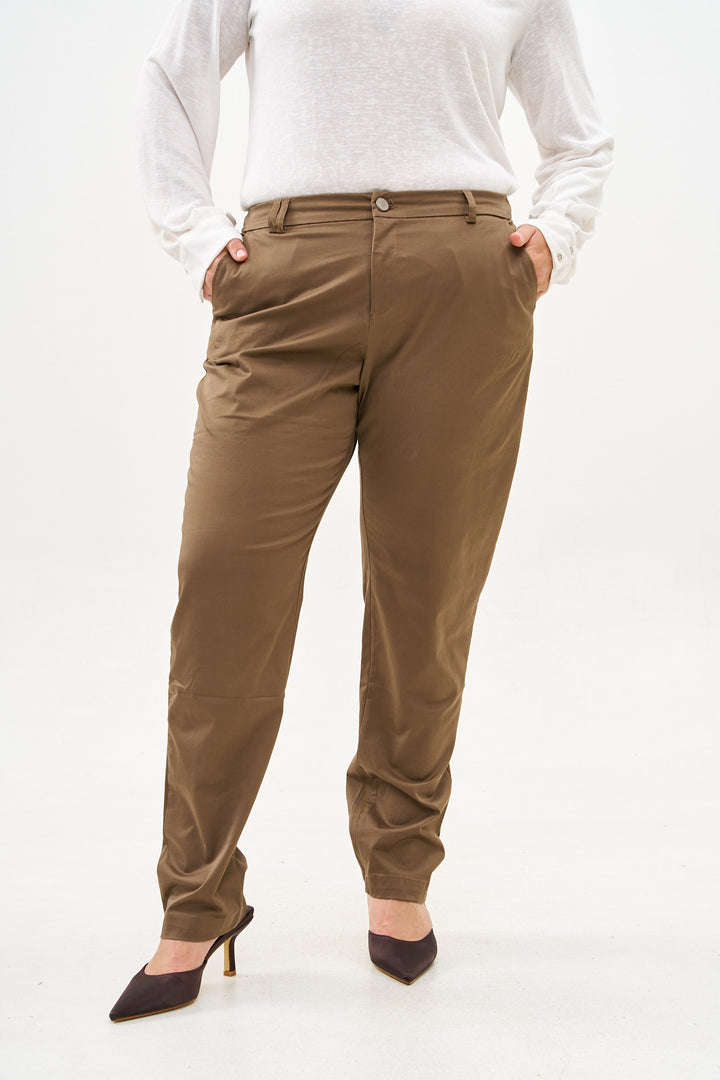 SLIM COTTON BLACK PANTS