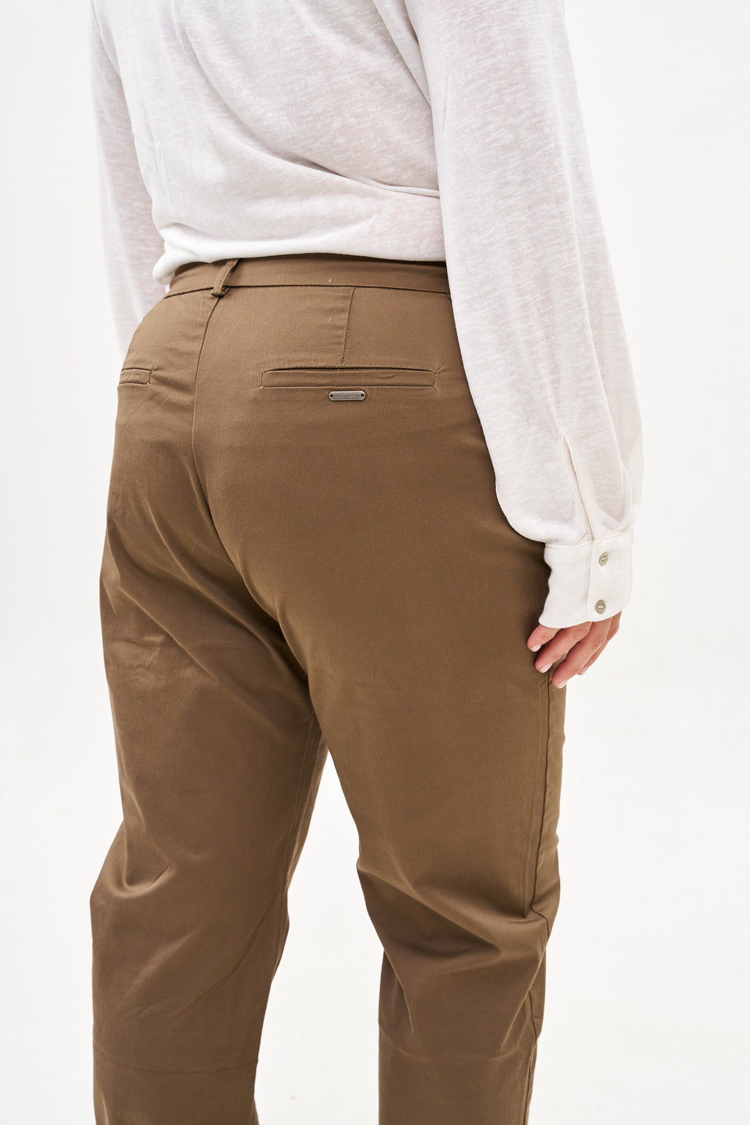 SLIM COTTON CHOCOLATE BROWN PANTS