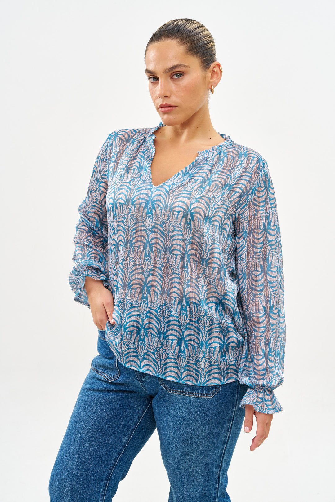 MEGHAN BLUE DENIM SHIRT