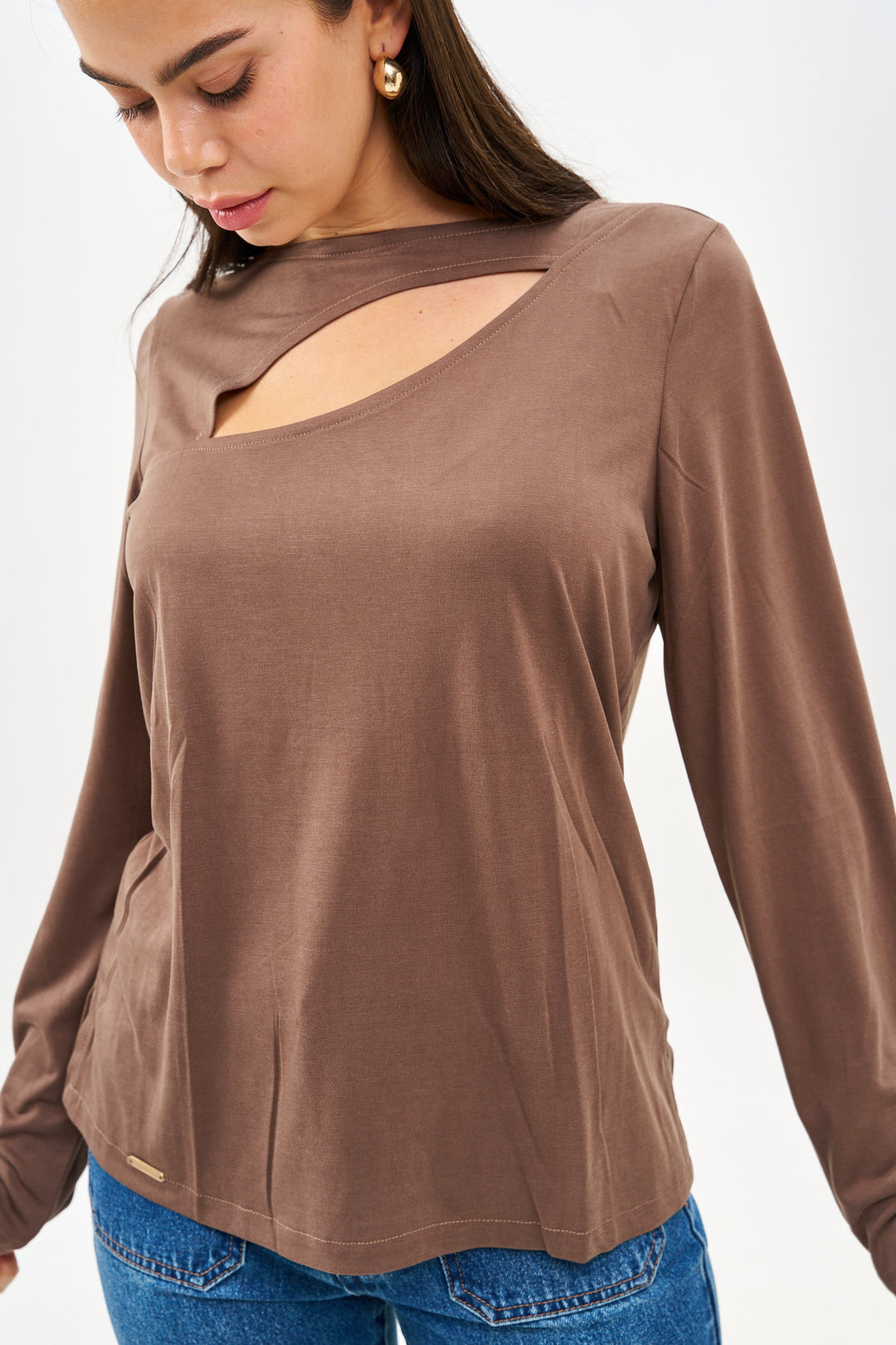 ELISSA CHOCOLATE BROWN SHIRT