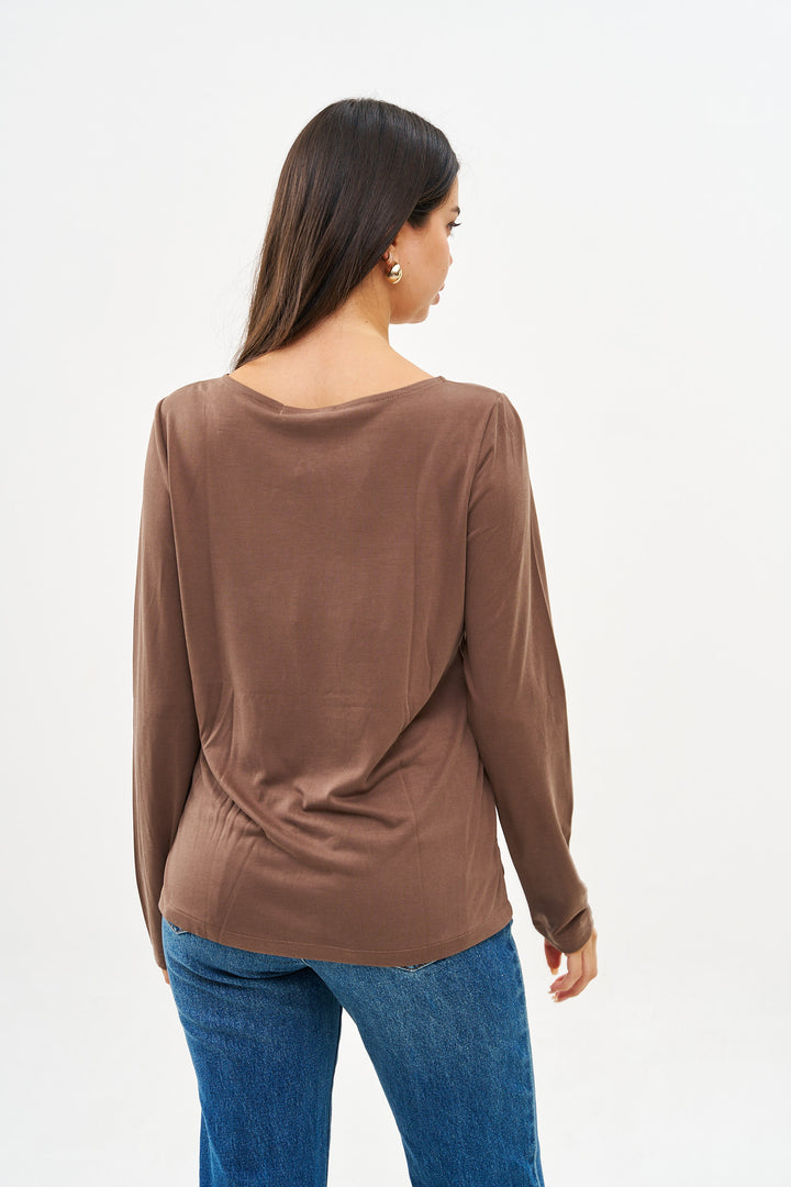 ELISSA CHOCOLATE BROWN SHIRT
