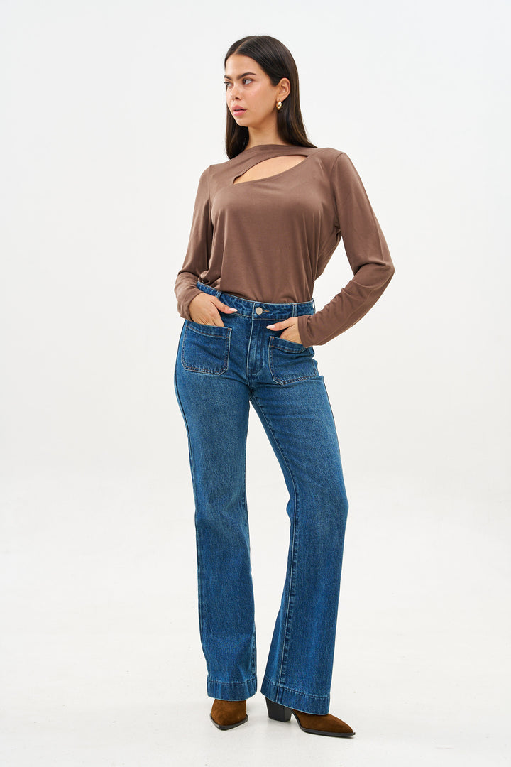 ELISSA CHOCOLATE BROWN SHIRT