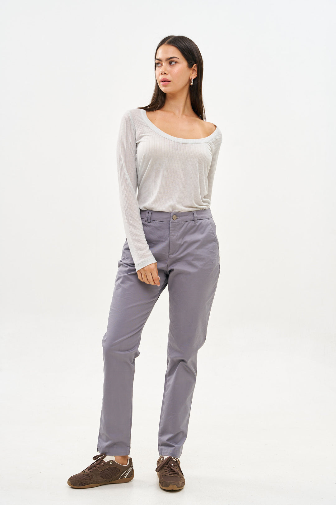 SLIM COTTON BLACK PANTS