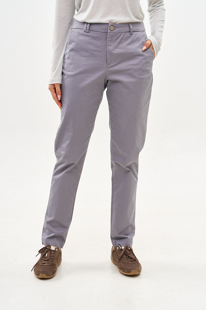SLIM COTTON GREY PANTS