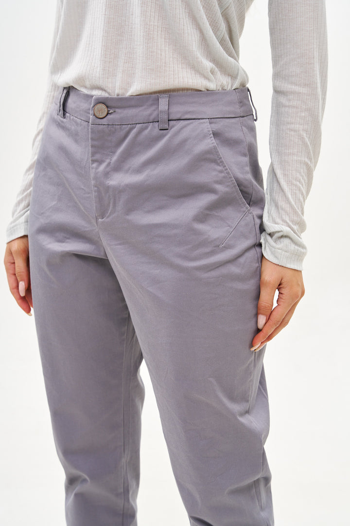SLIM COTTON GREY PANTS