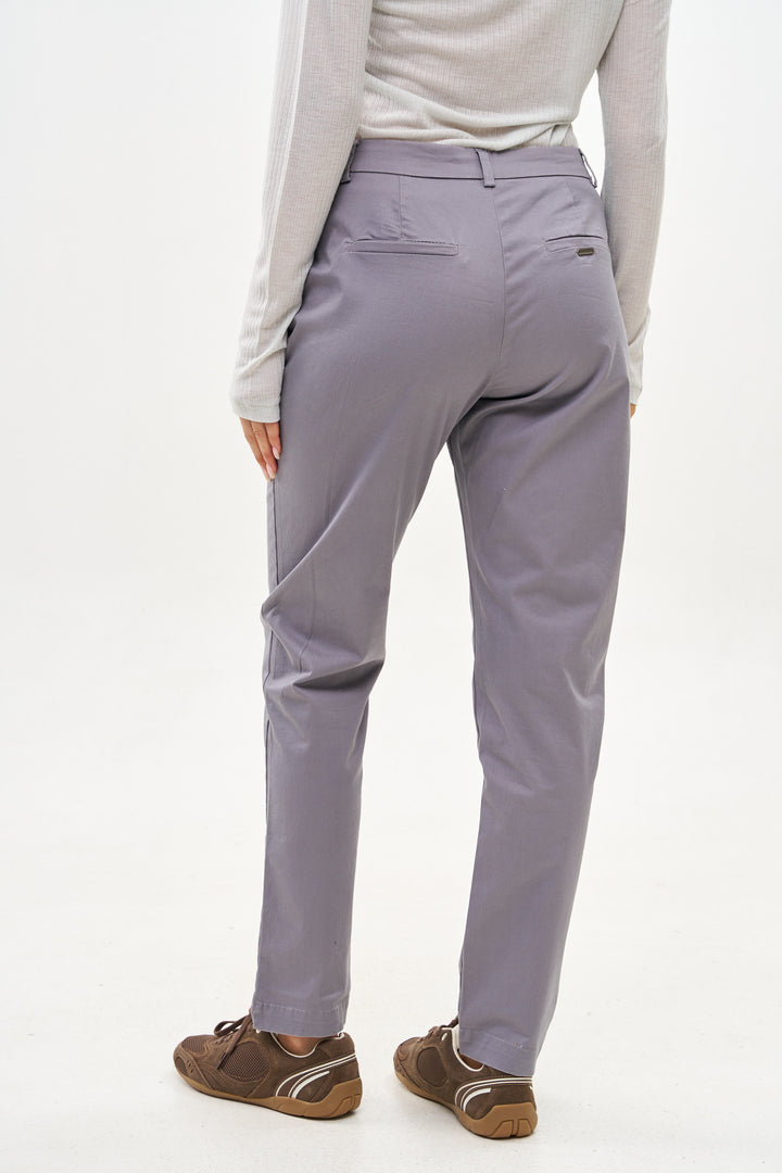 SLIM COTTON GREY PANTS