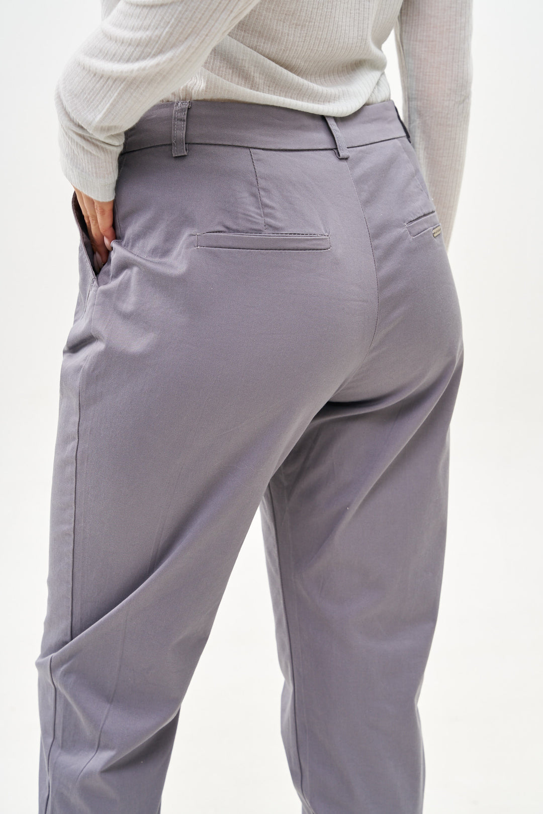 SLIM COTTON GREY PANTS