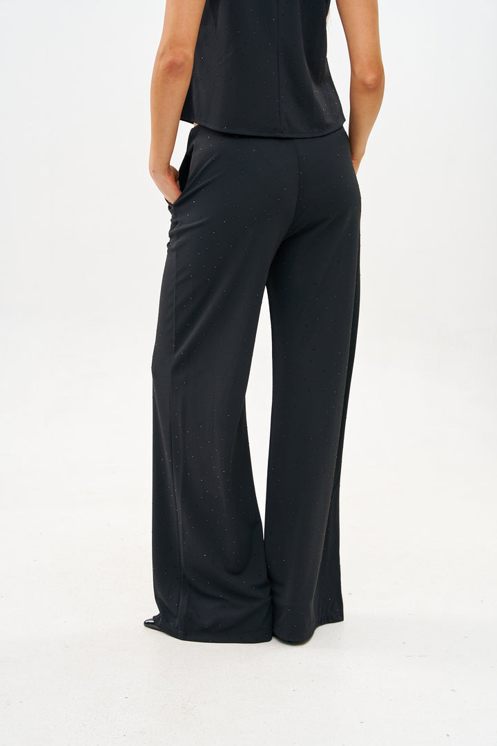RENNE WIDE LEG BLACK PANTS
