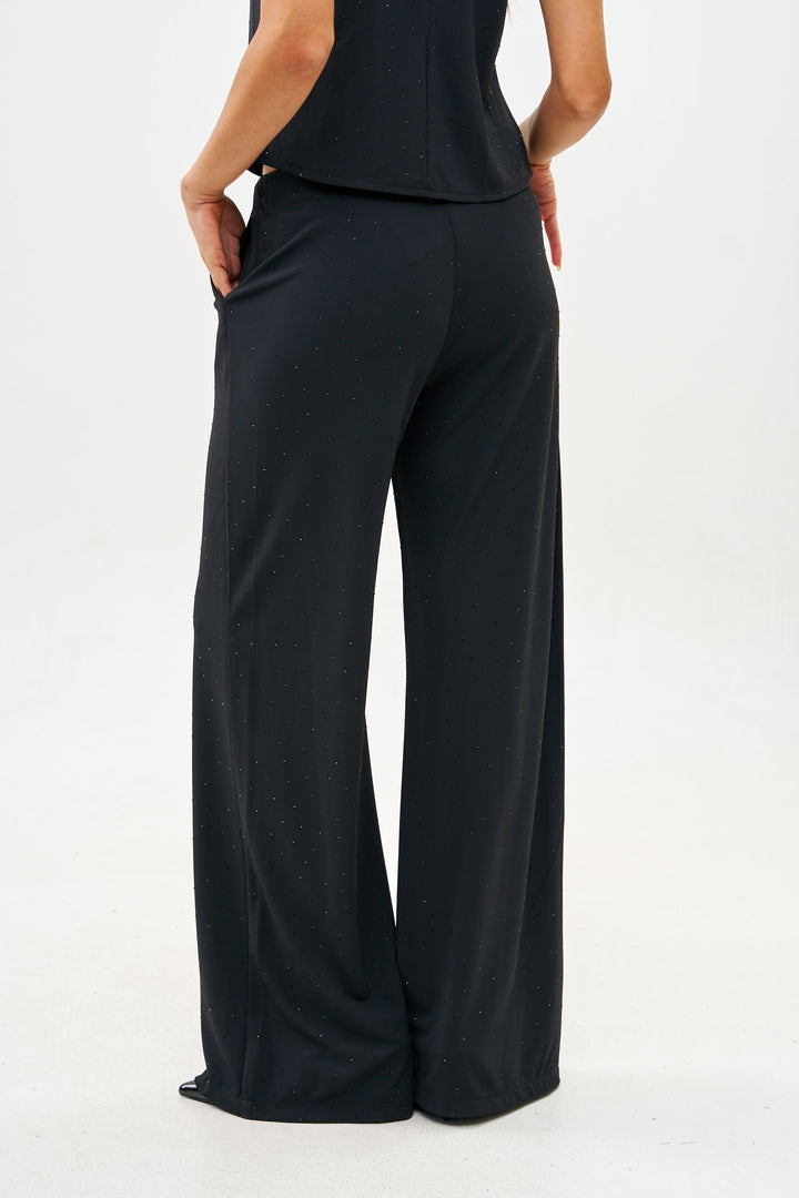 RENNE WIDE LEG BLACK PANTS