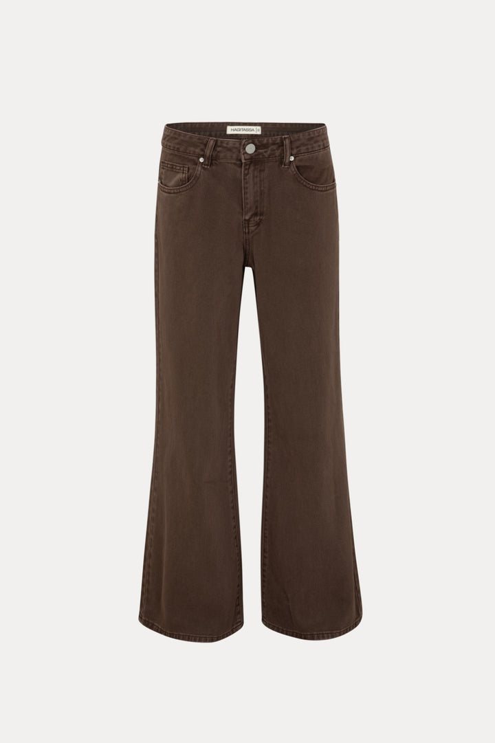 BROWN WIDE LEG JEANS