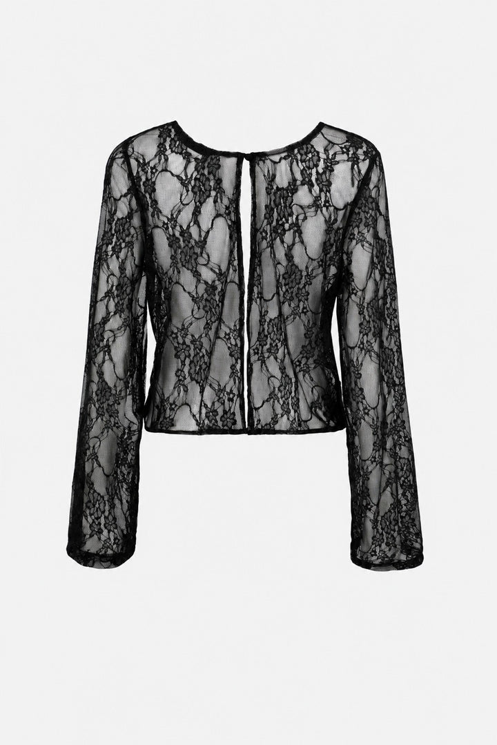 NATI BLACK LACE TOP