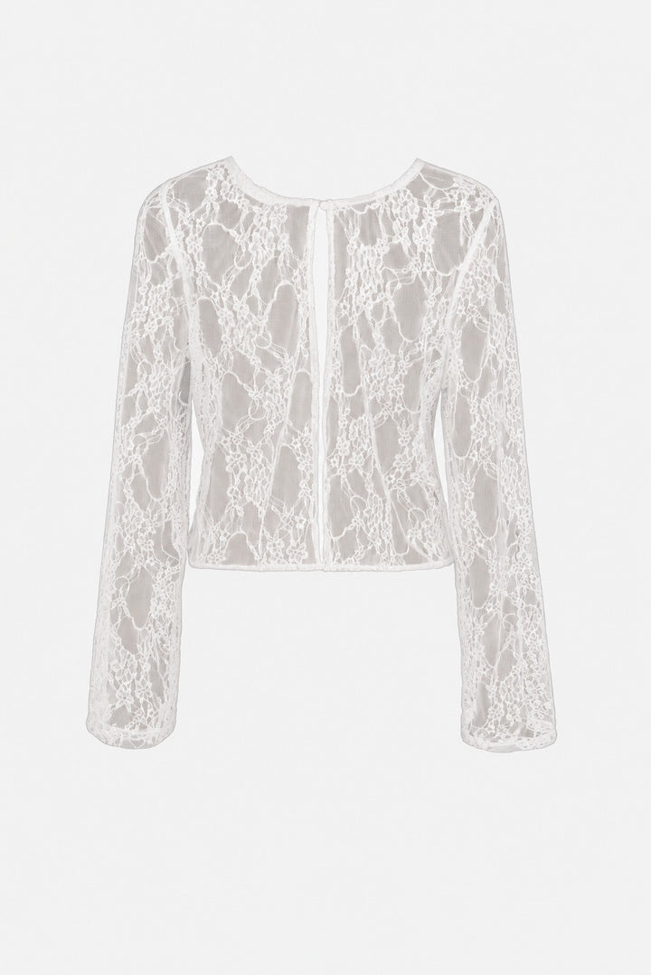 NATI WHITE LACE TOP