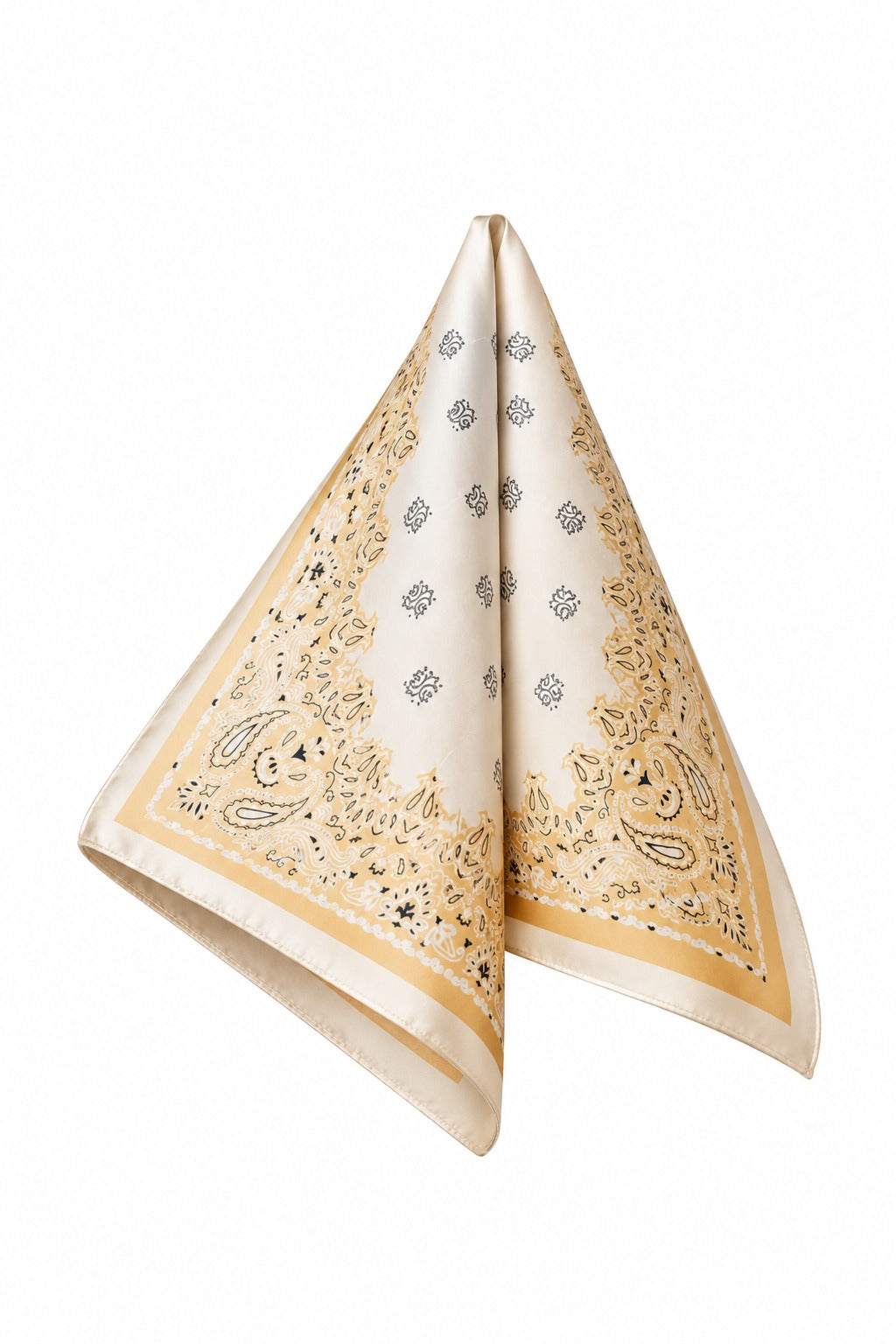 SATIN VANILLA PAISLEY SCARF
