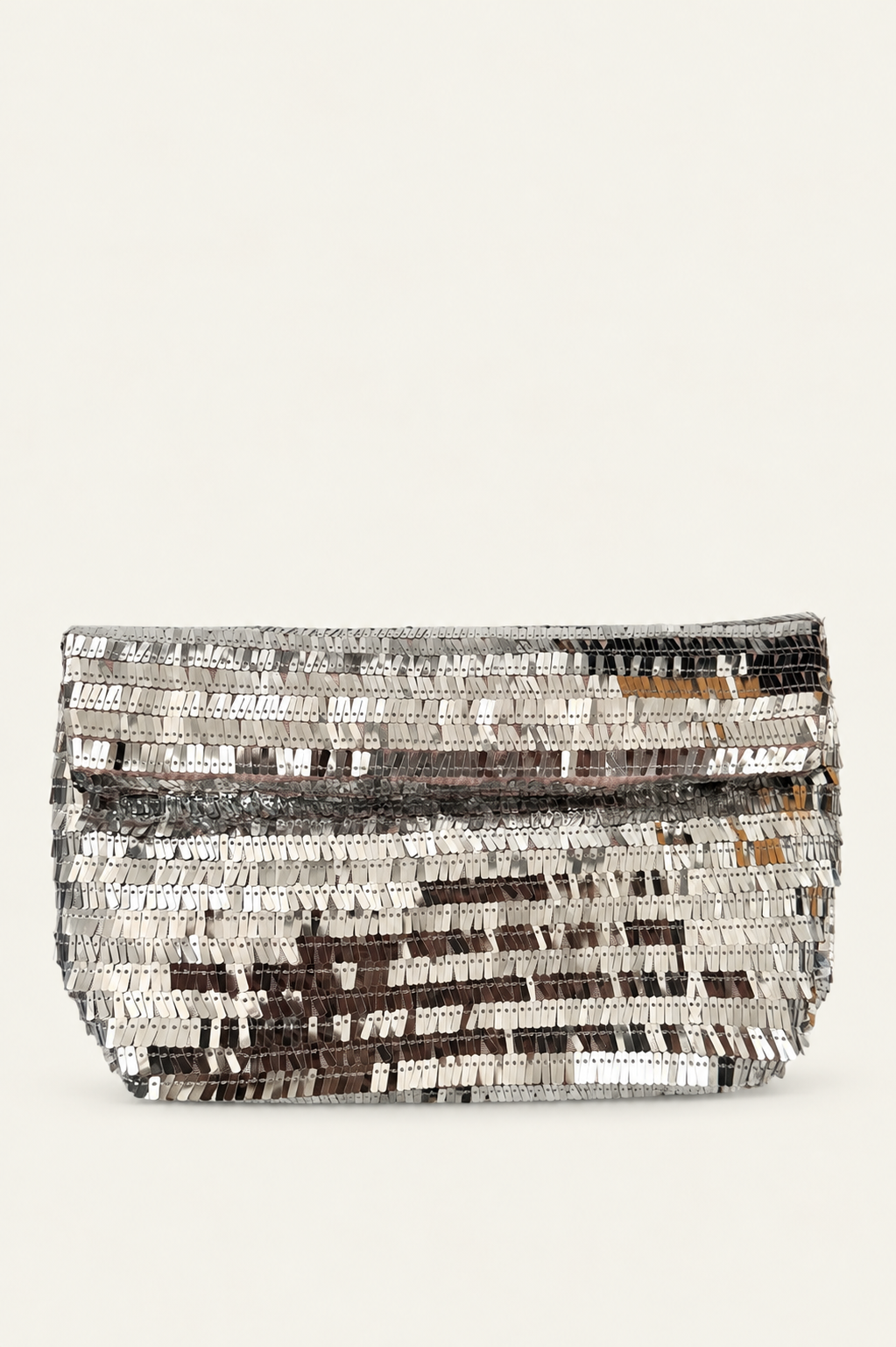 SILVER SEQUIN SILVER CLUTCH