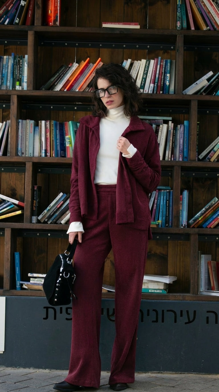 SHANIA BURGUNDY  KNIT SHIRT