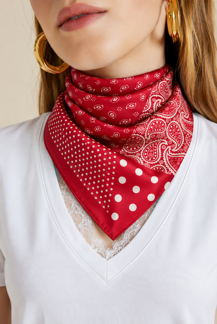 RED PAISLEY SCARF
