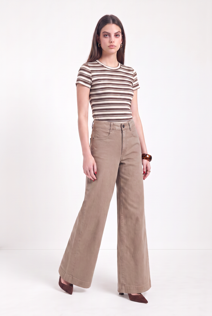 JODIE DRILL MOCHA PANTS