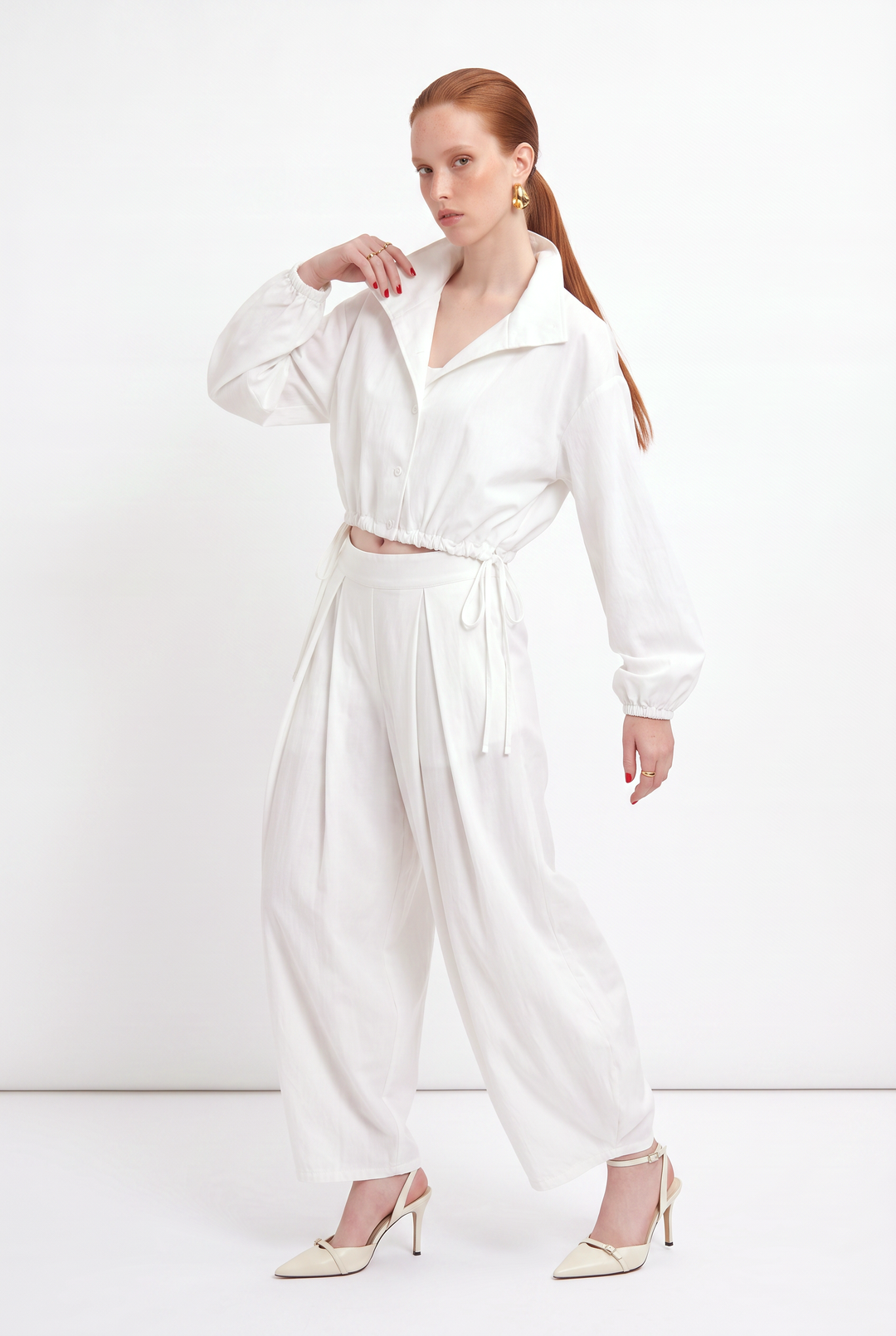 NANCY BAREL WHITE PANTS