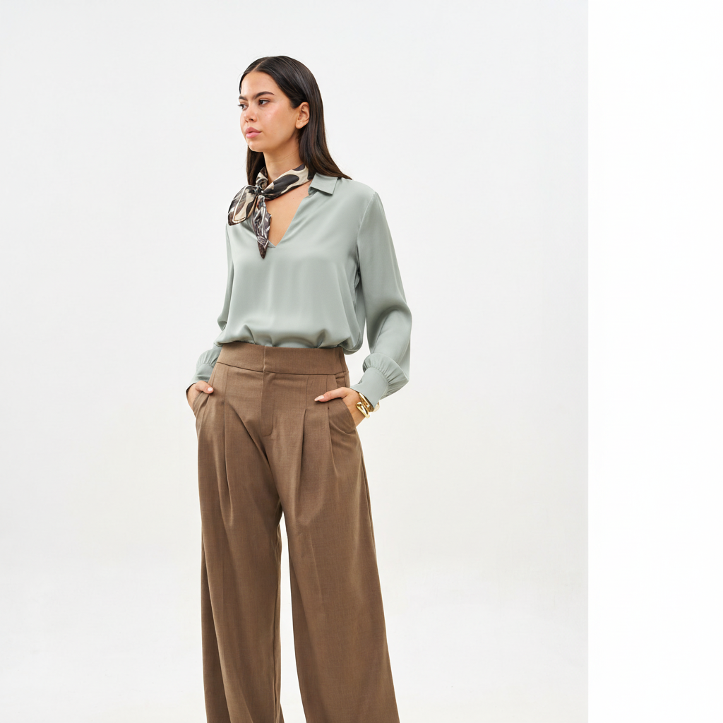 ANNIE LIGHT OLIVE SHIRT