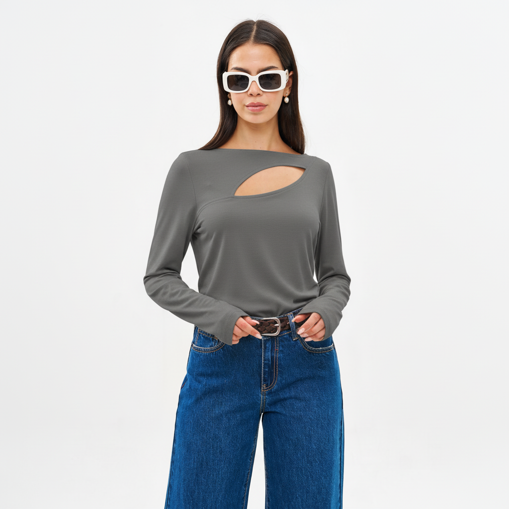 ELISSA DARK GREY SHIRT