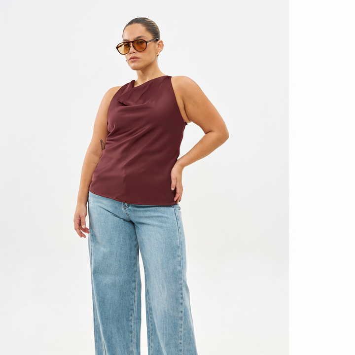 ALEXA SMOKED BURGUNDY TOP