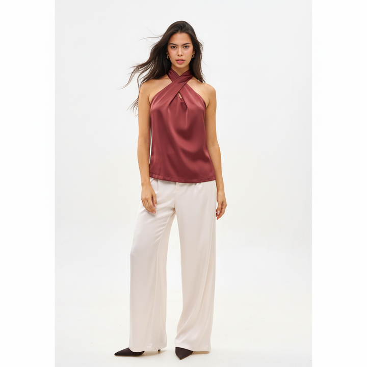 FRANCINE SMOKED BURGUNDY TOP