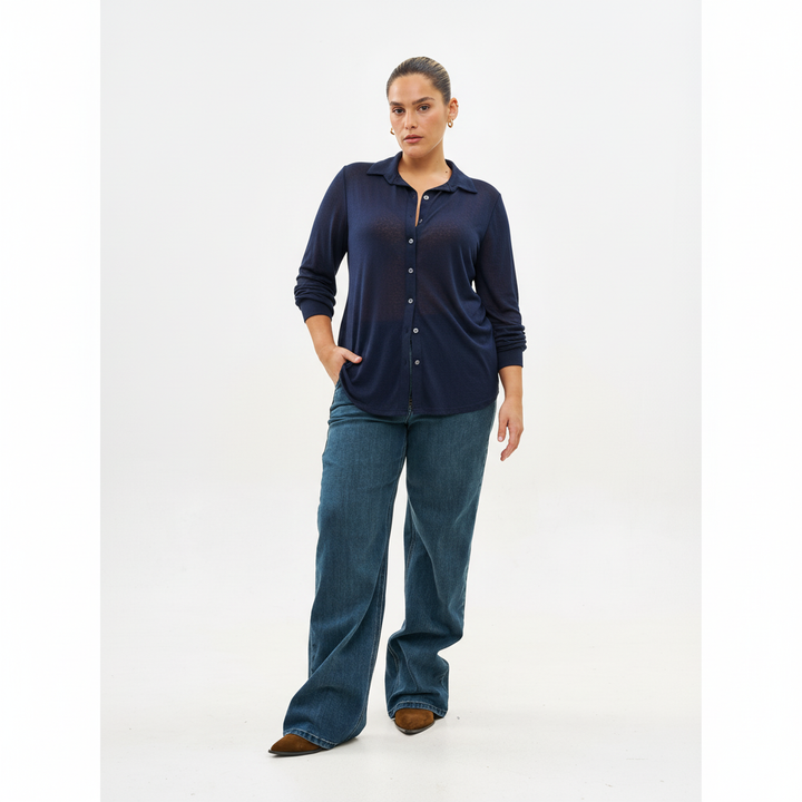 CLAUDIA NAVY BLUE SHIRT
