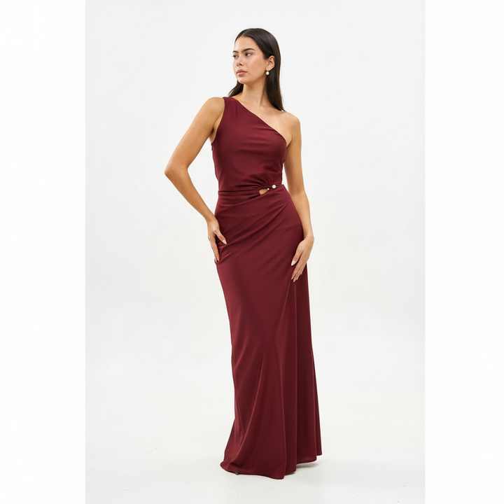 VIVIENNE SMOKED BURGUNDY DRESS