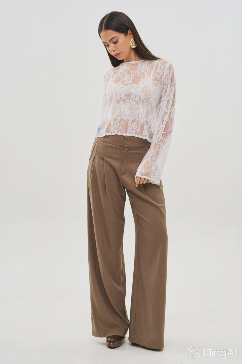 SANDRA CHOCOLATE BROWN CLASSIC PANTS