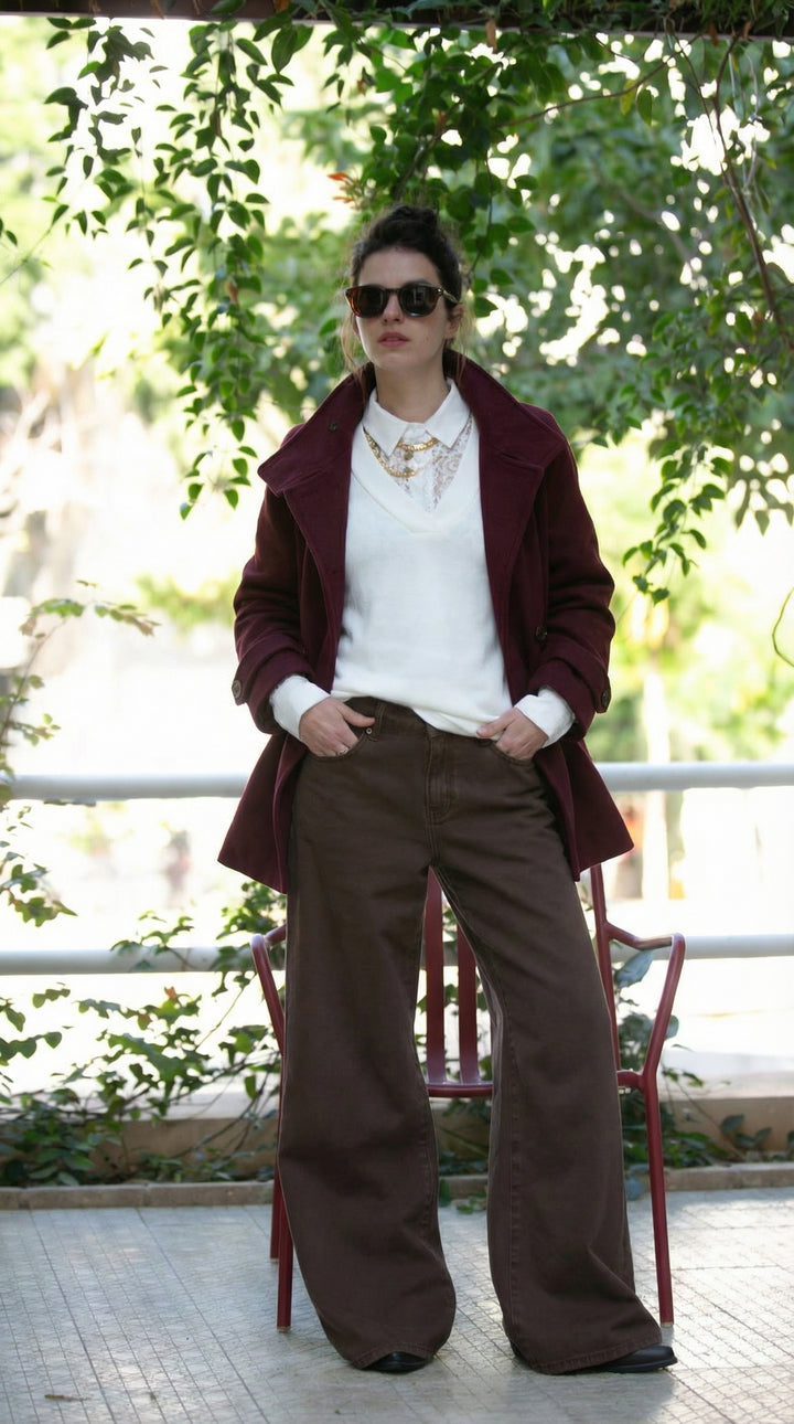 KATE BURGUNDY COAT JACKET