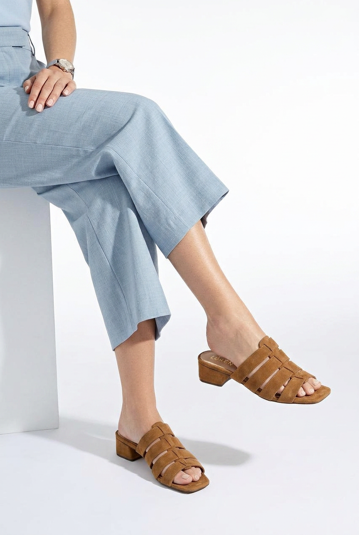 SIENA CAMEL STRAP MULES